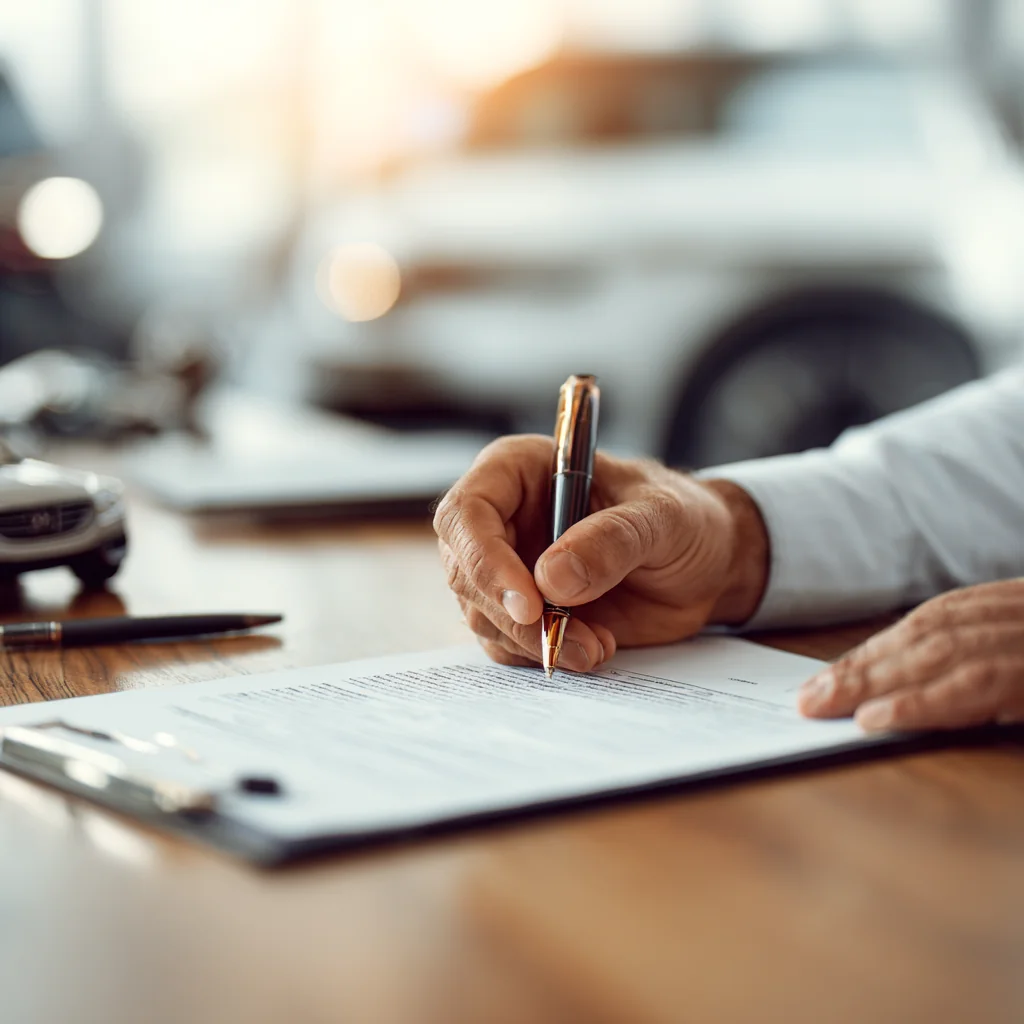 Русскоязычная семья с машиной на парковке в США